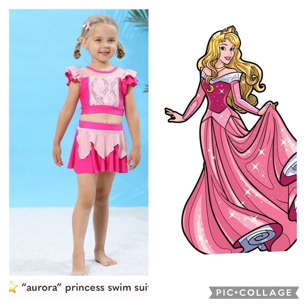 Sz 2  New “Aurora” princess swim suit